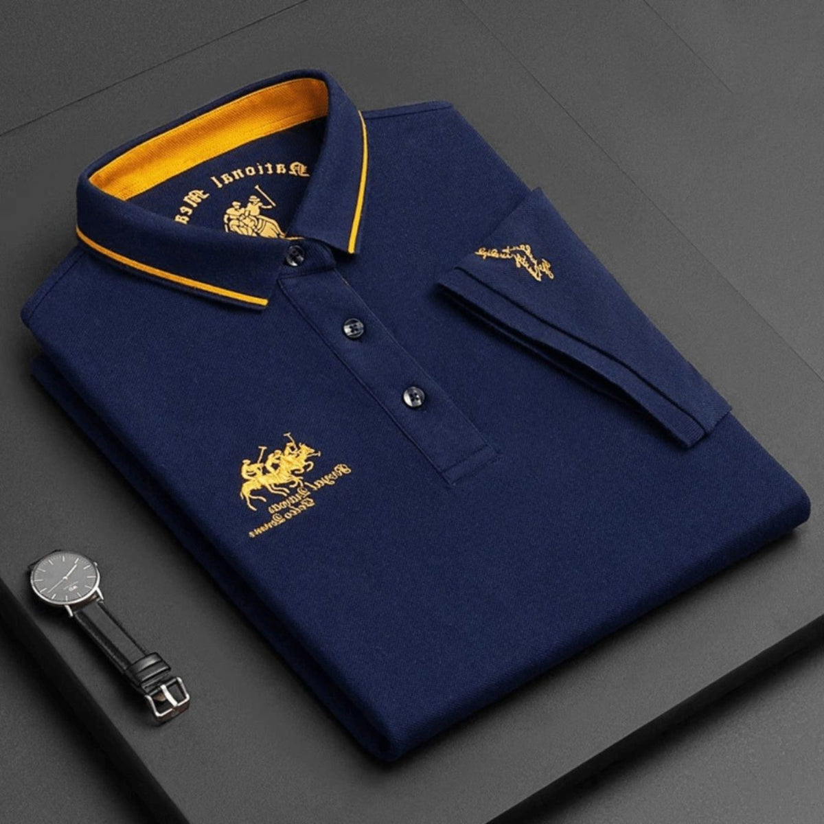Short Sleeve Contrast Collar Polo Shirt for Men
