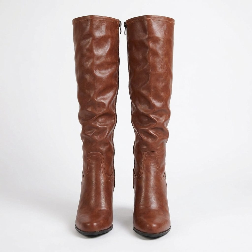 Sibylla | Block Heel Knee High Boots with Round Toe for Women