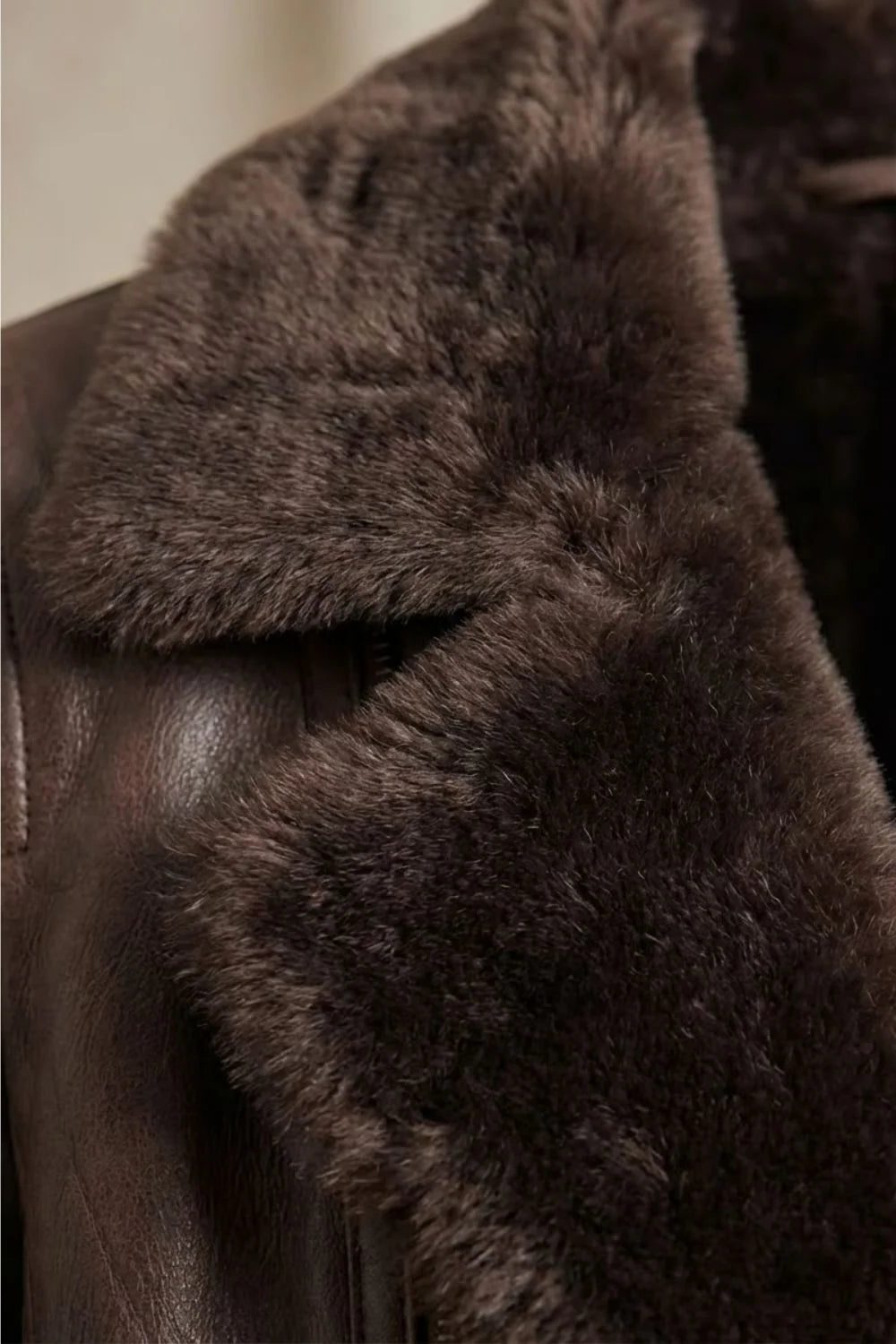 Sibylla | Leather Jacket with Faux Fur Collar for Women