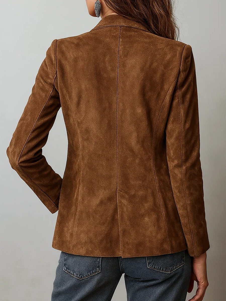 Cora | Faux Suede Single-Breasted Blazer for Women