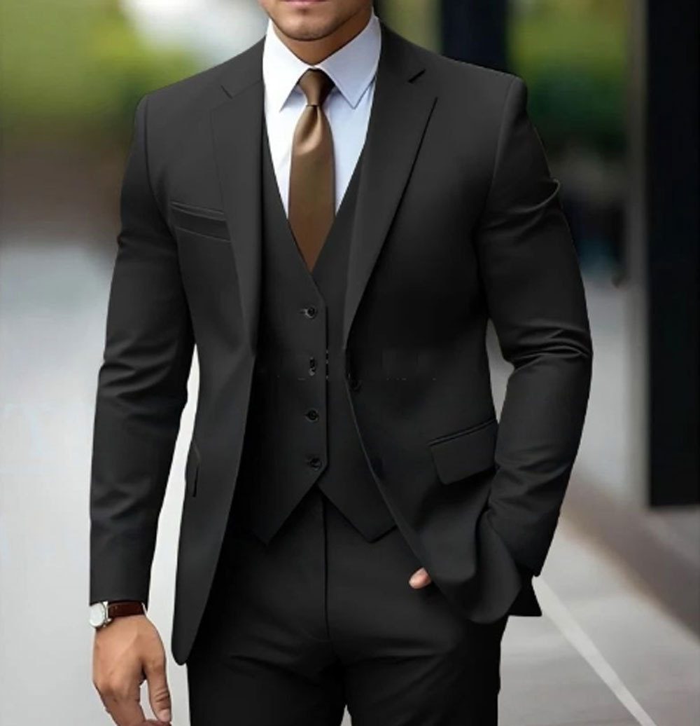 Slim Fit Blazer and Trousers Set for Men