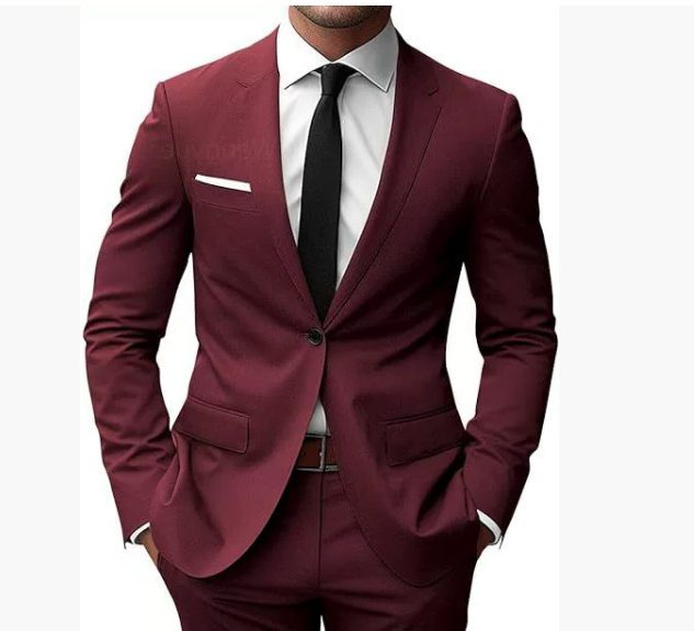 Slim Fit Suit Set for Men