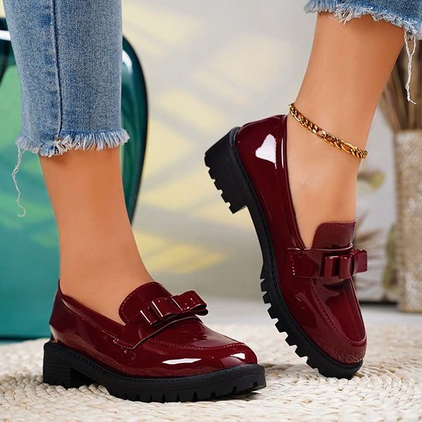 Solange | Platform Chunky Loafers with Bow Detail for Women