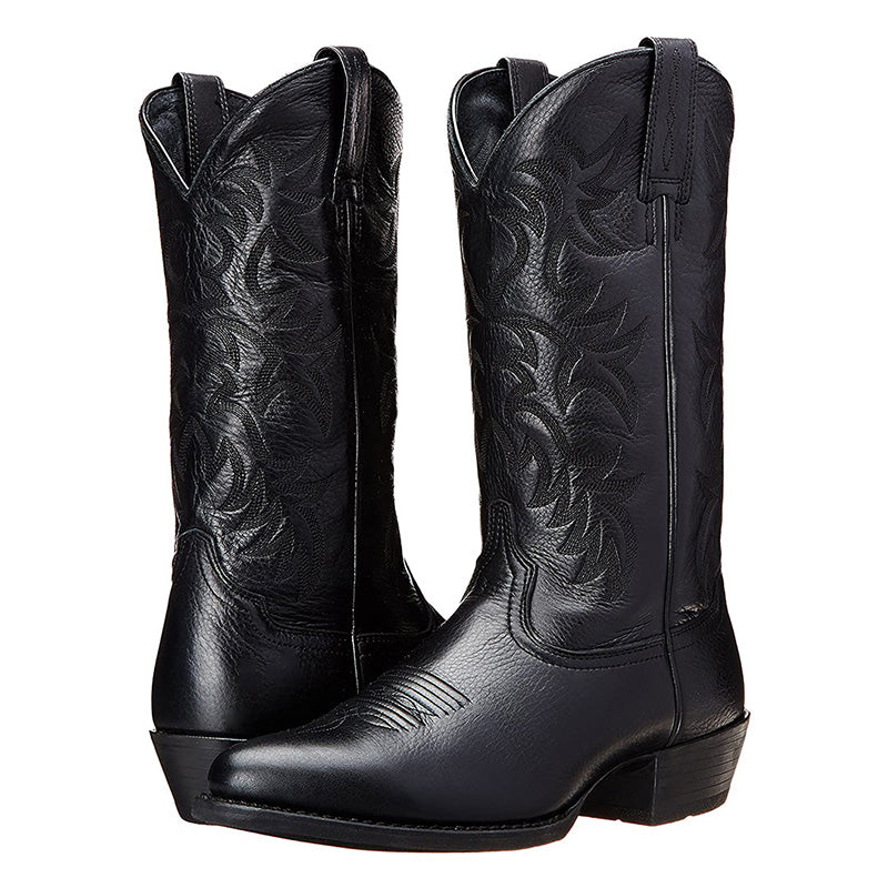 Women's Western Cowboy Boots Knee-High with Embroidered Shaft