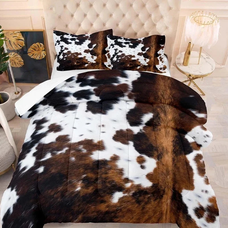 Ranchero Hide – Cow Print Quilted Duvet Cover Set