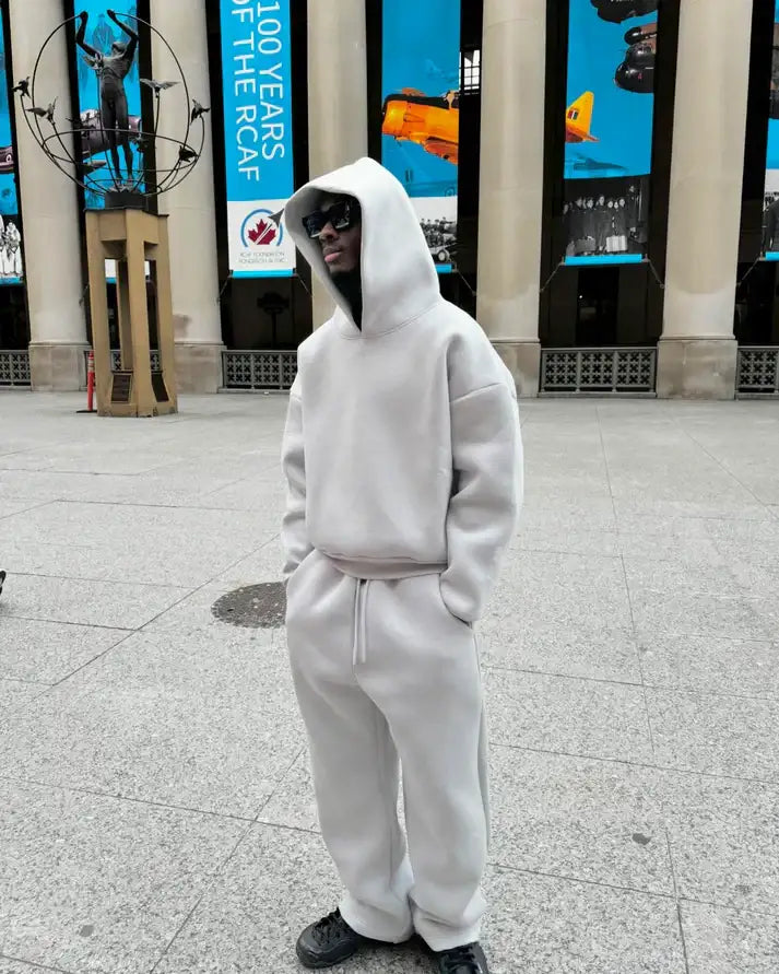 Men's Hoodie Jogger Set, Hooded Neck, Long Sleeves, Full Length