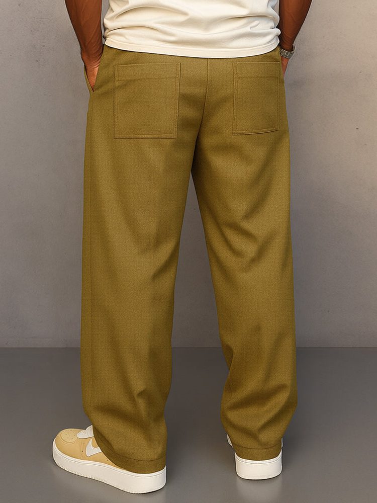 Straight Leg Drawstring Trousers for Men