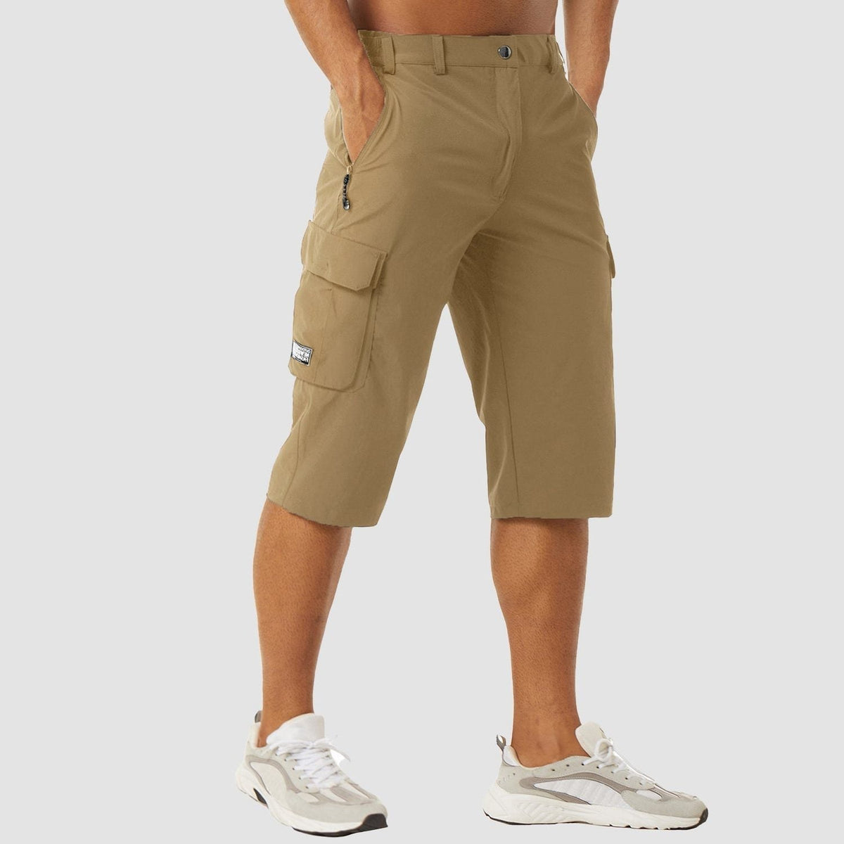 Stretch Fit Cargo Shorts with Welt Pockets for Men