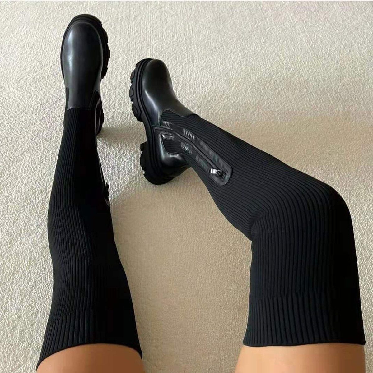 Madison | Stretch Over-the-Knee Platform Boots for Women