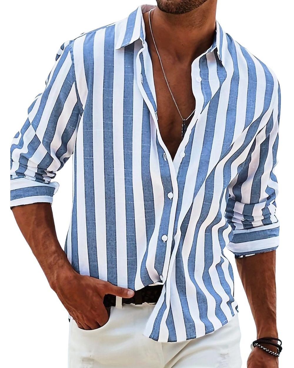 Striped Button-Down Shirt for Men