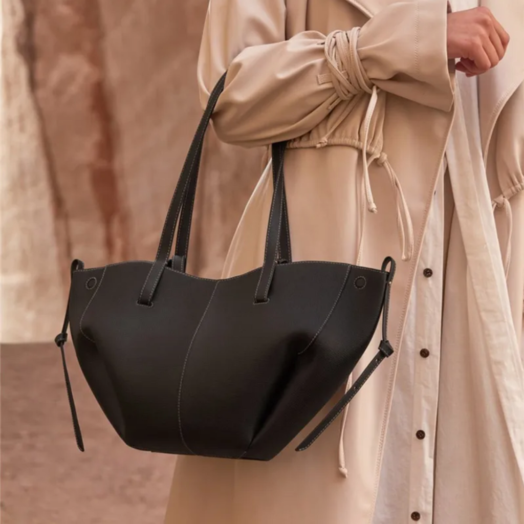Women's Curved Tote Bag with Adjustable Strap