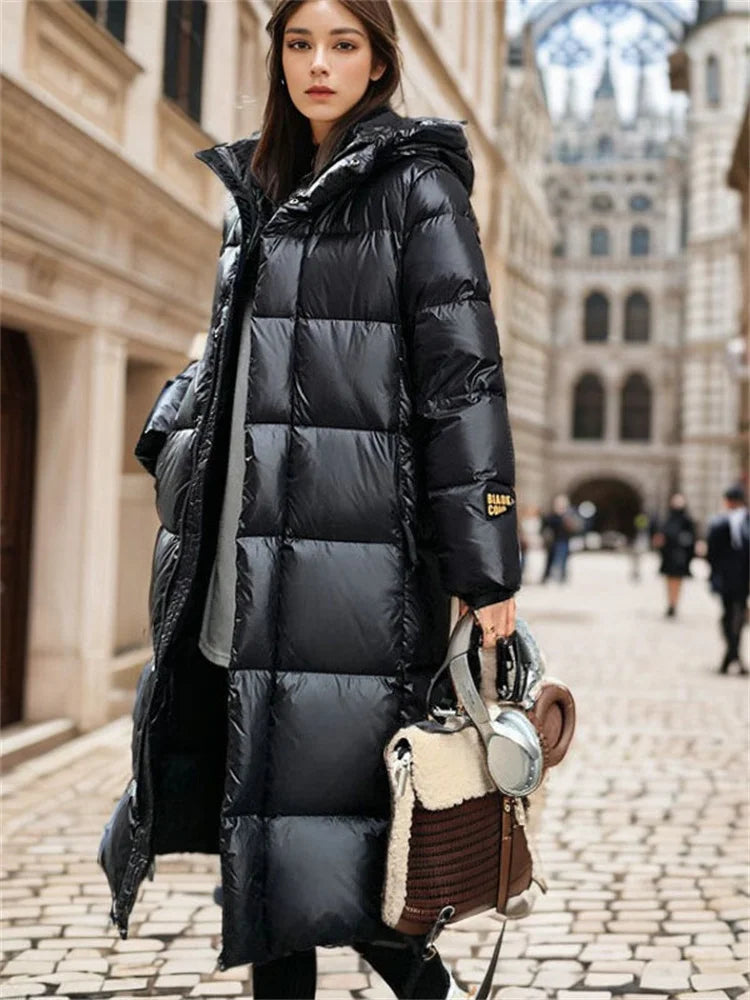 Women's Quilted Puffer Coat Long Length for Winter