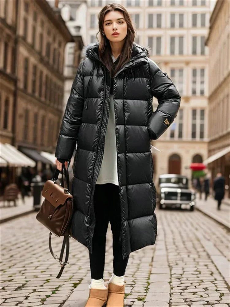 Women's Quilted Puffer Coat Long Length for Winter