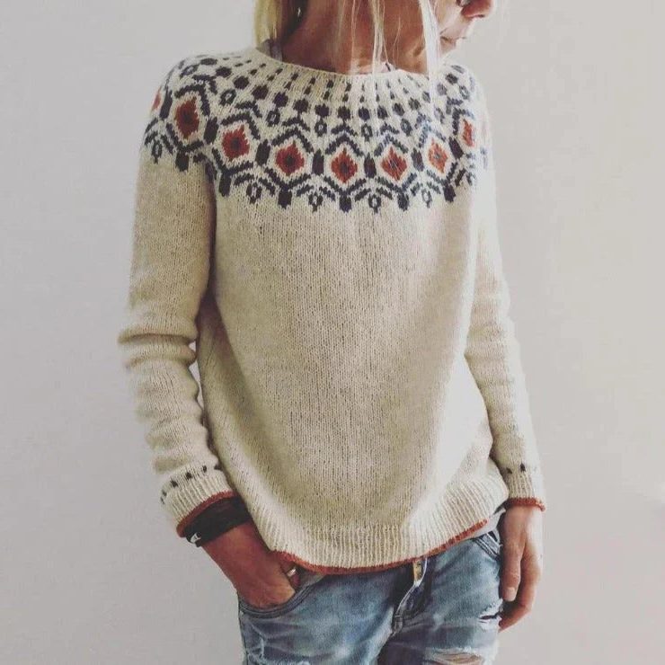 Sundari | Fair Isle Ribbed Knit Sweater for Women