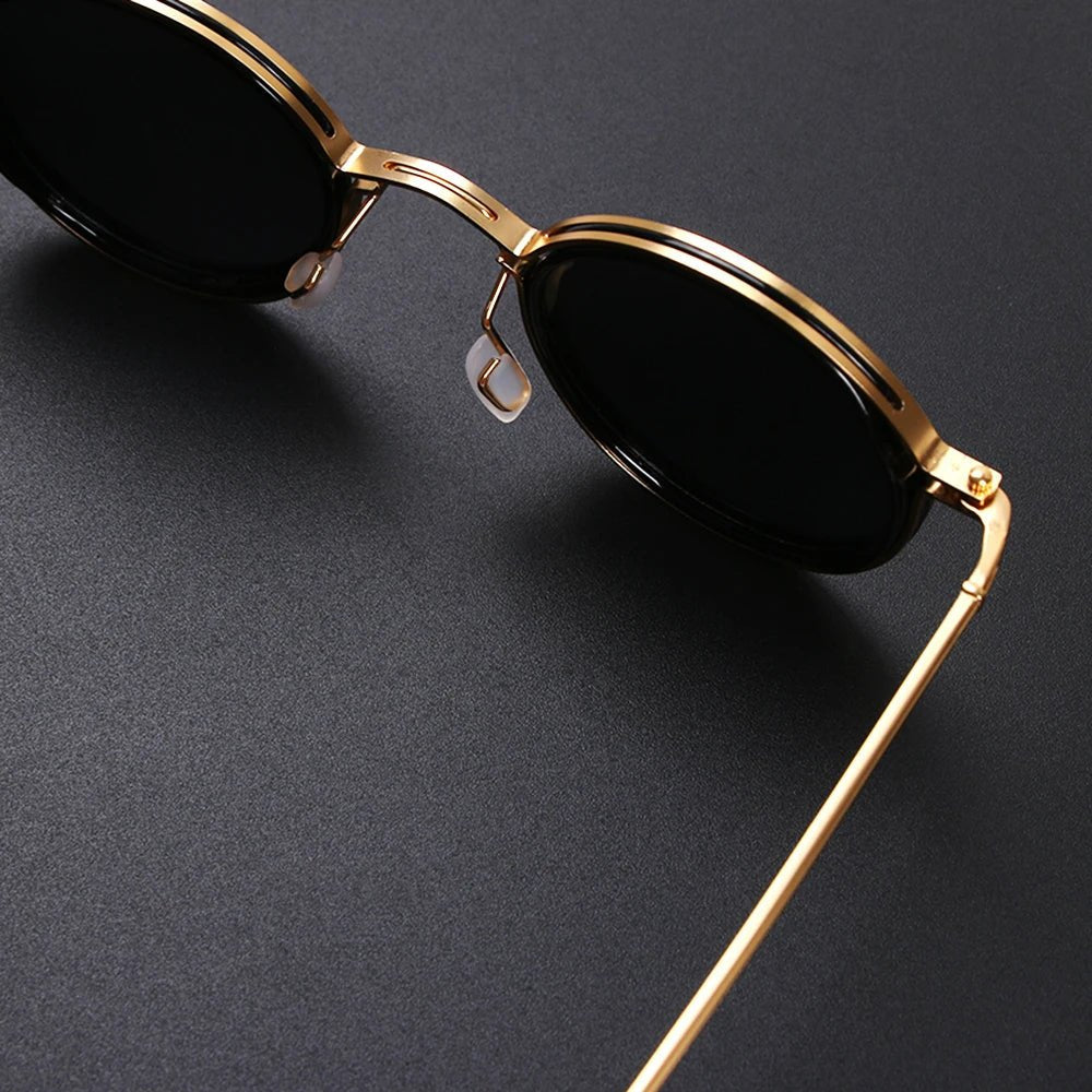 Grace | Women's Polarized Round-Frame Sunglasses With Gold Metal Temples