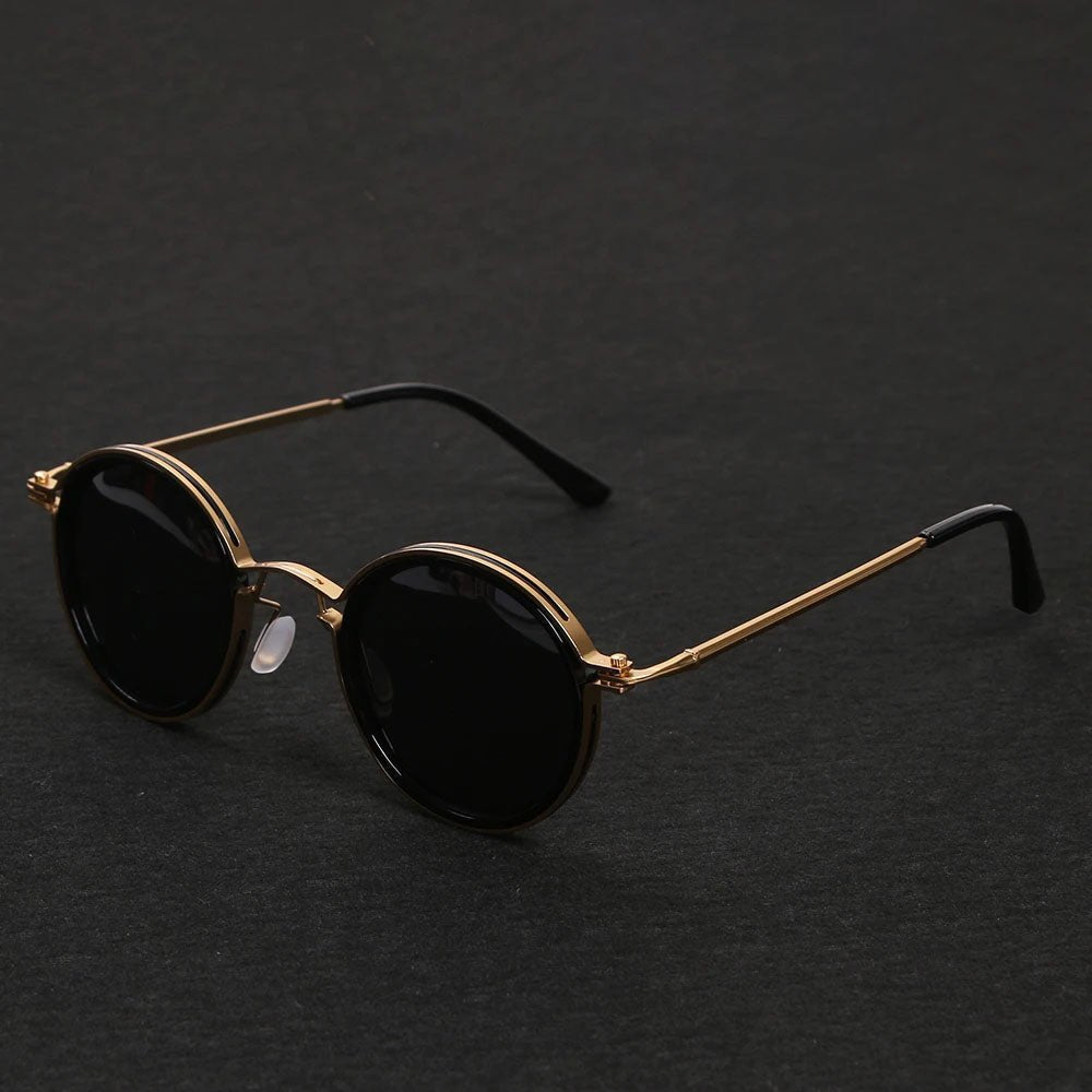 Grace | Women's Polarized Round-Frame Sunglasses With Gold Metal Temples