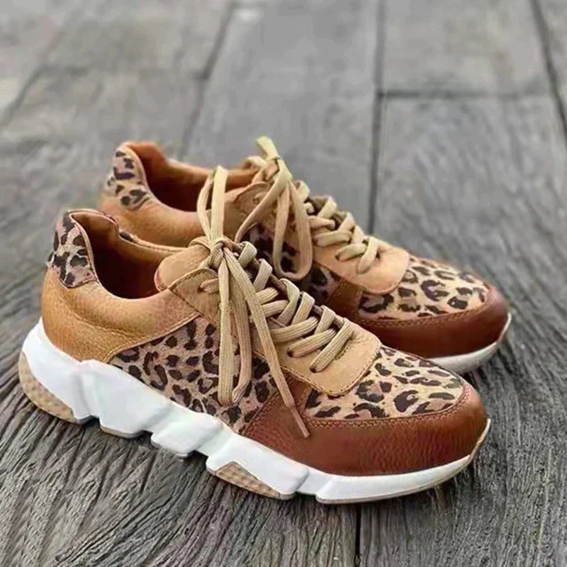 Sybil | Animal Print Lace-Up Sneakers for Women