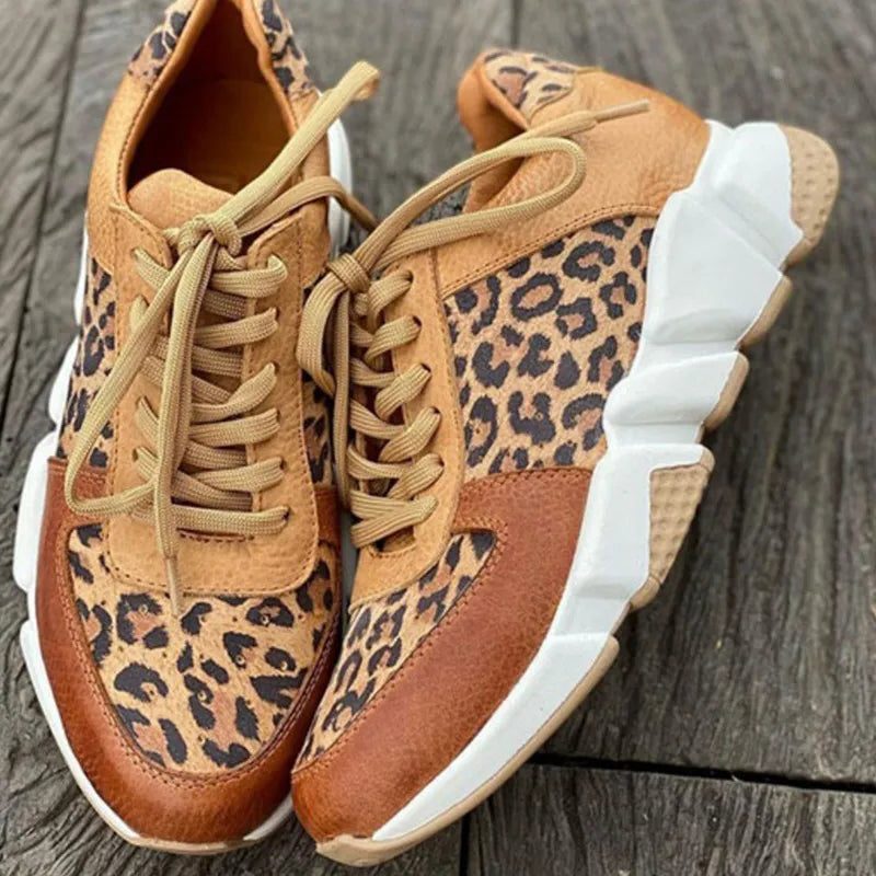 Sybil | Animal Print Lace-Up Sneakers for Women