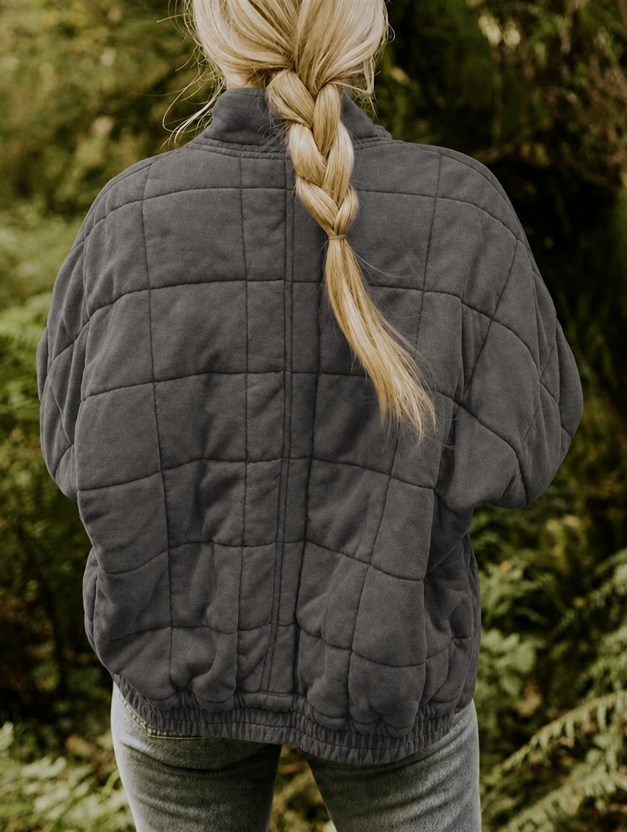 Tabitha | Diamond Quilted Jacket with Stand Collar for Women