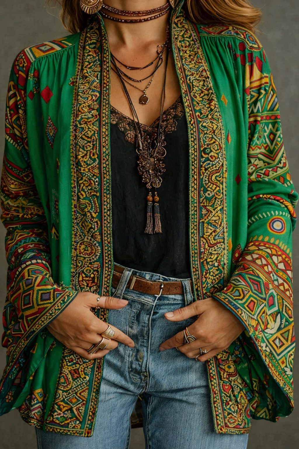 Karla | Tapestry Velvet-Touch Long Cardigan for Women