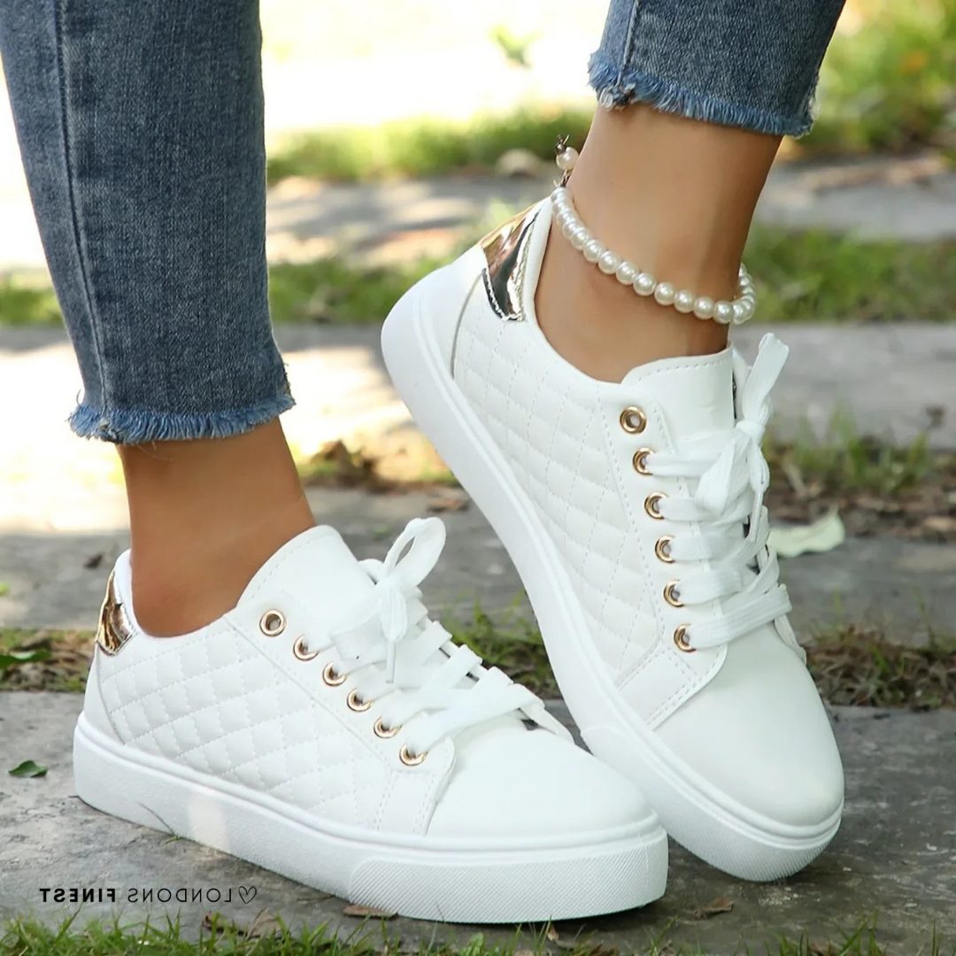 Tegan | Quilted Lace-Up Platform Sneakers for Women