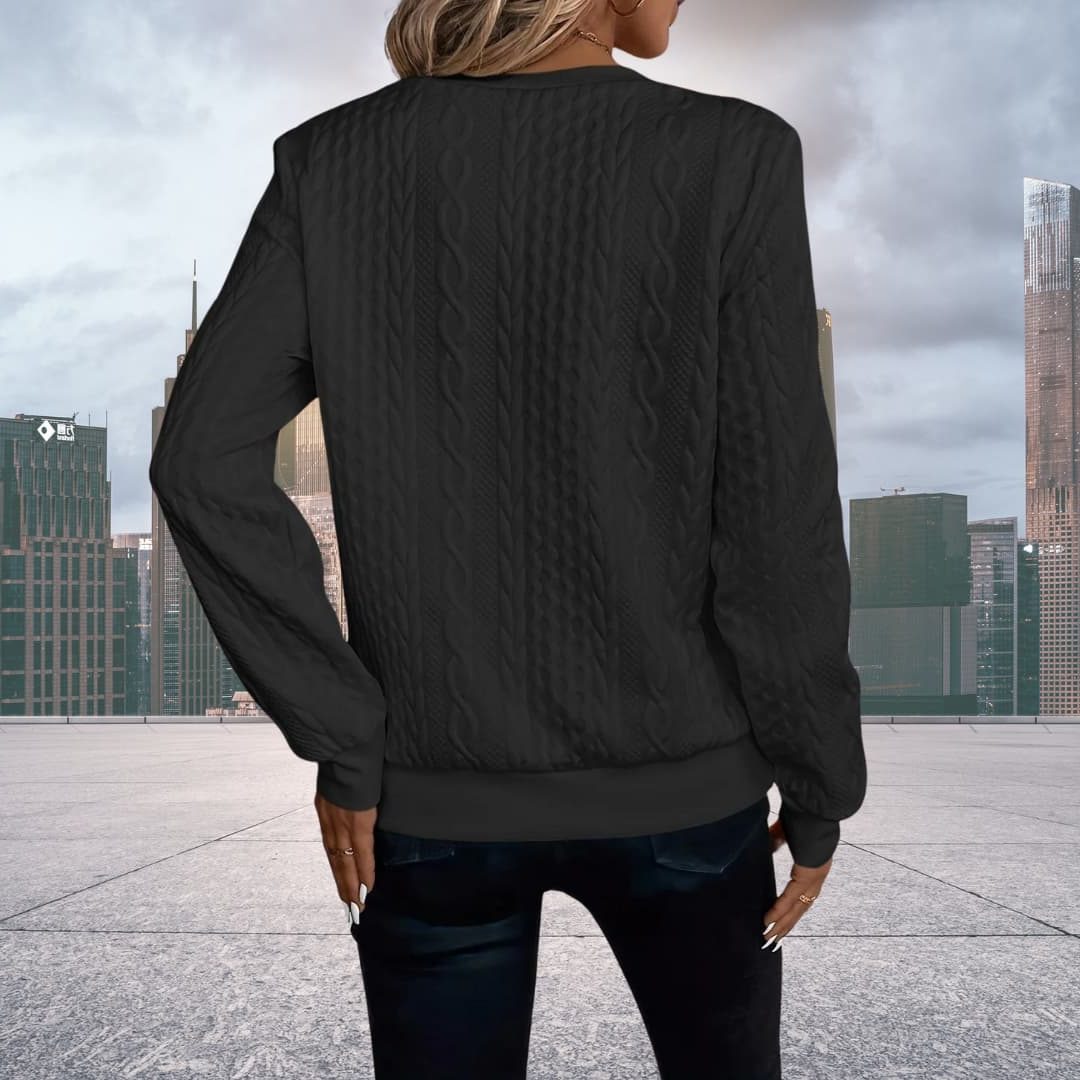 Thessa | Cable Knit Zip-Up Sweater for Women