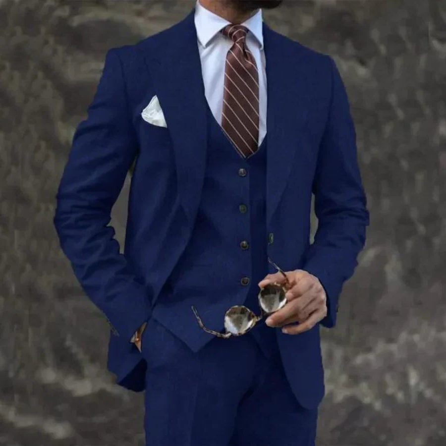 Three-Piece Double-Breasted Blazer Set for Men