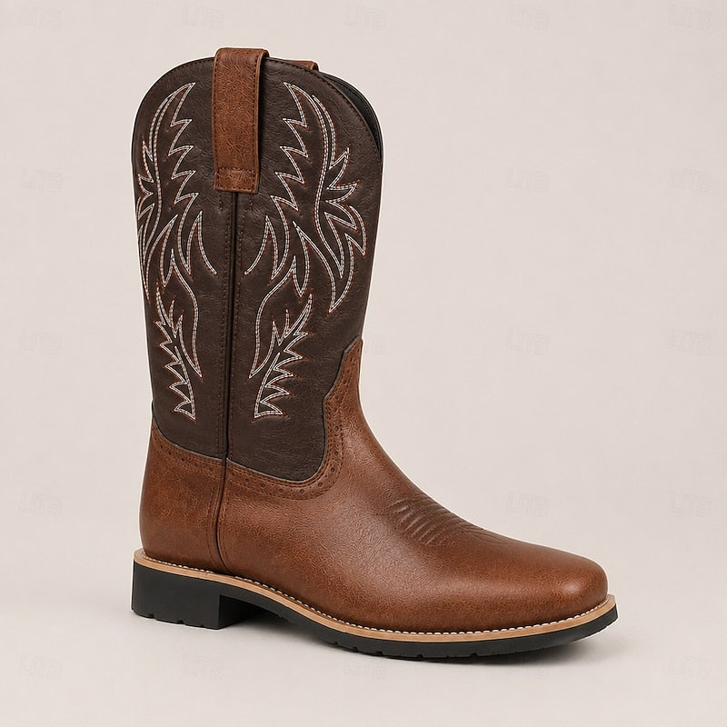 Women's Western Cowboy Boots with Embroidered Shaft