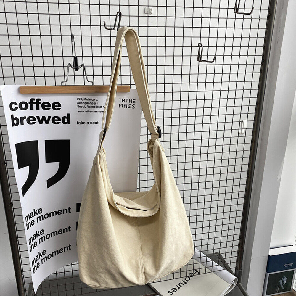 Women's Canvas Shoulder Bag with Adjustable Strap