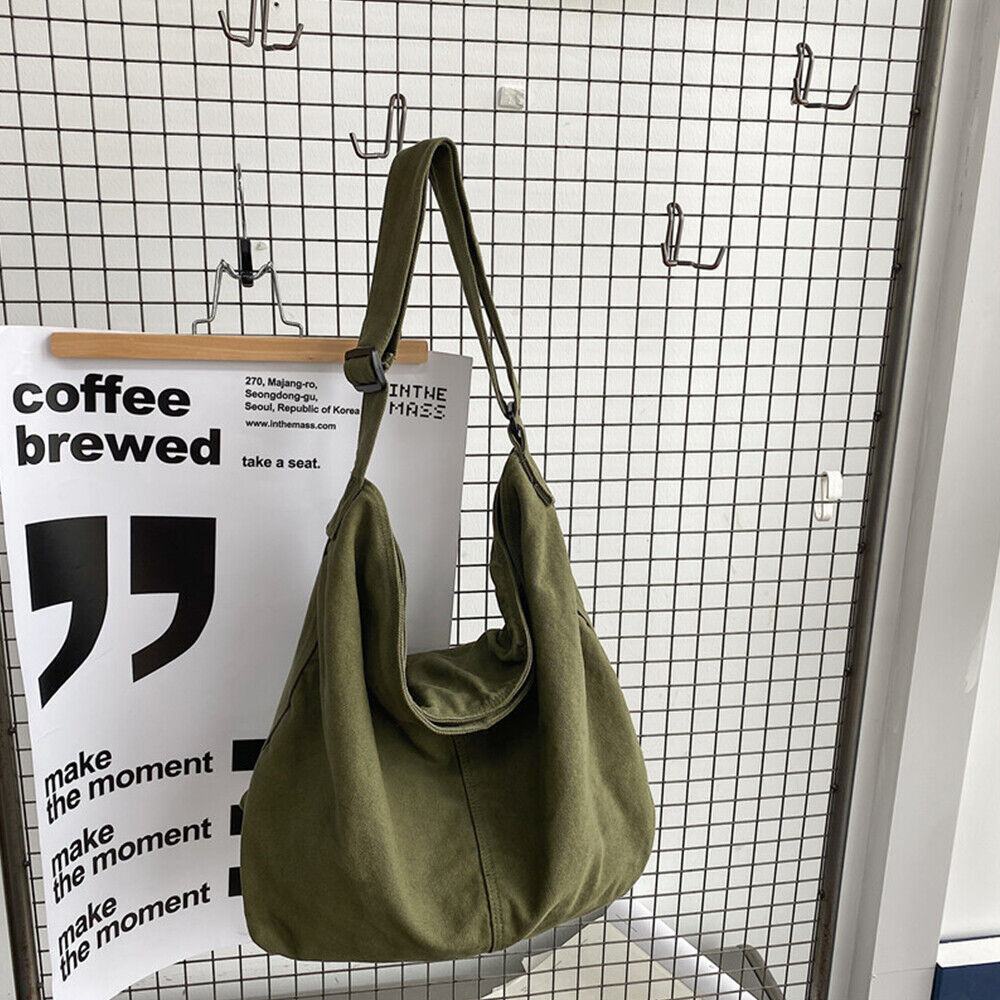 Women's Canvas Shoulder Bag with Adjustable Strap