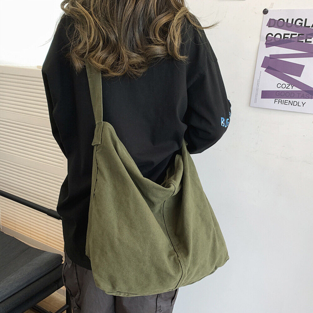 Women's Canvas Shoulder Bag with Adjustable Strap