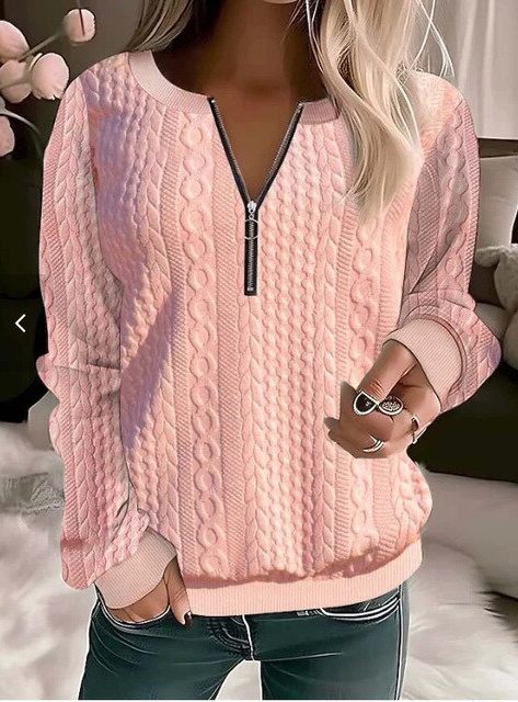 Tulia | Cable Knit Half-Zip Sweater for Women