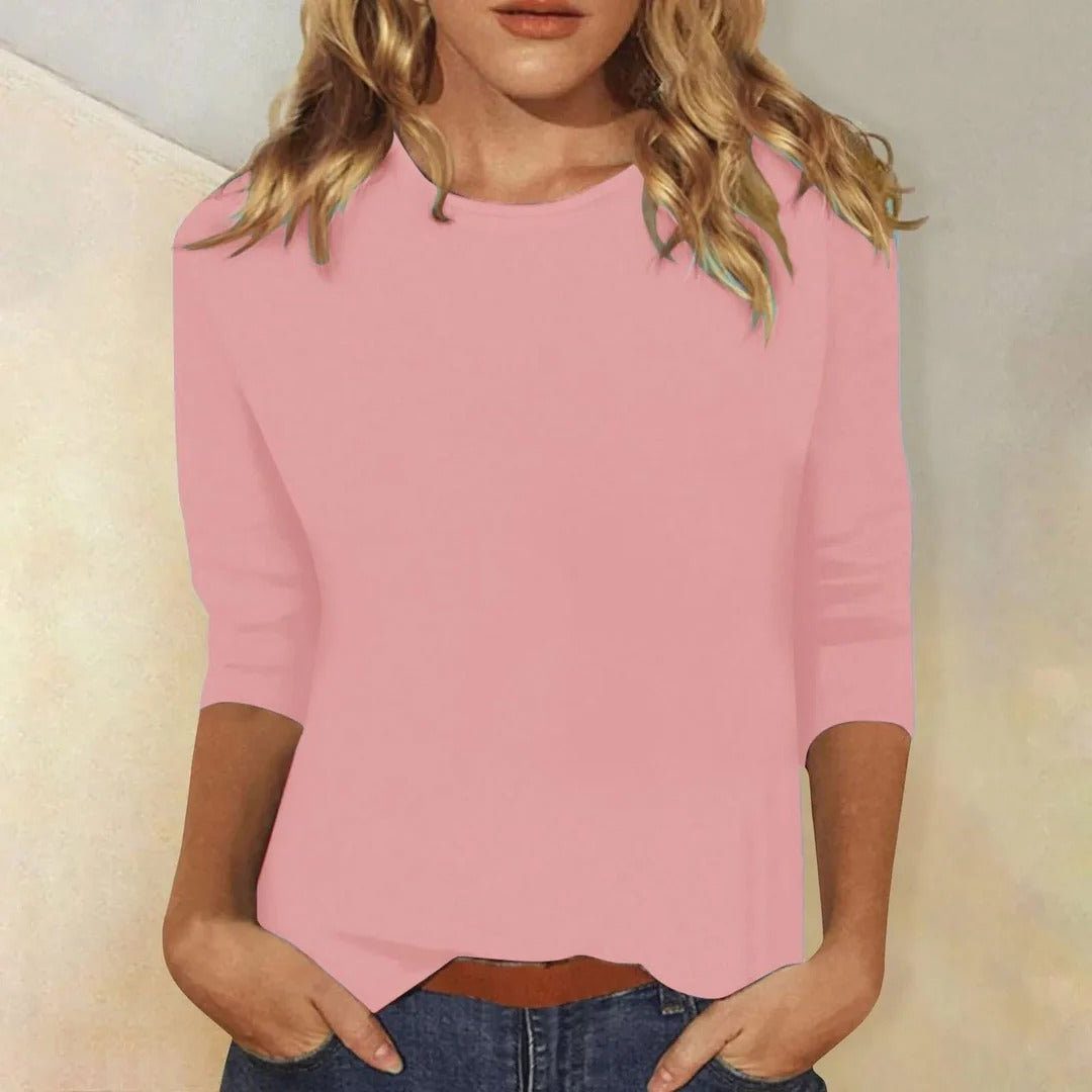 Tulia | Top with Three-Quarter Sleeves and Crew Neck for Women