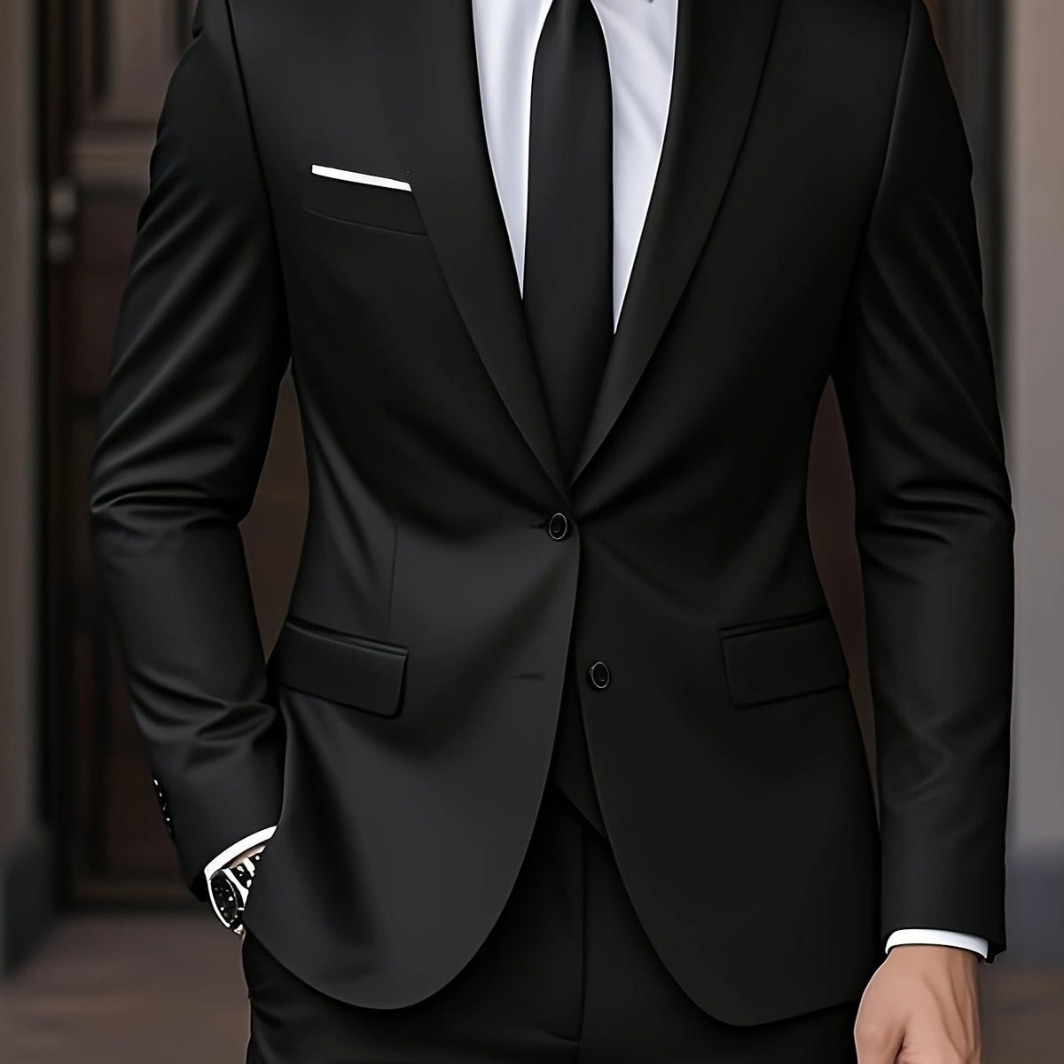 Two-Button Notch Lapel Suit for Men