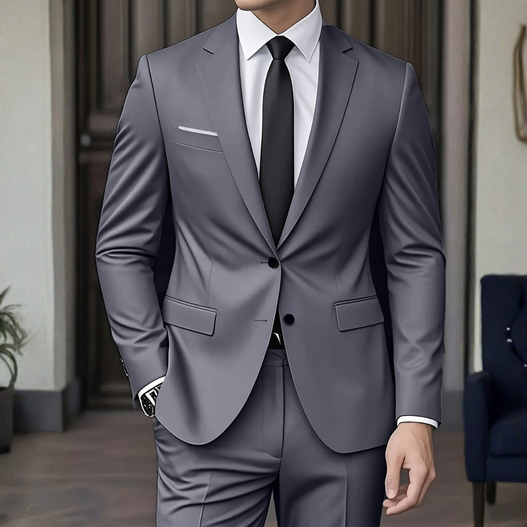 Two-Button Notch Lapel Suit for Men