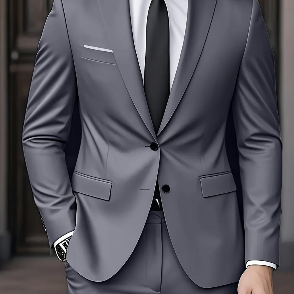 Two-Button Notch Lapel Suit for Men