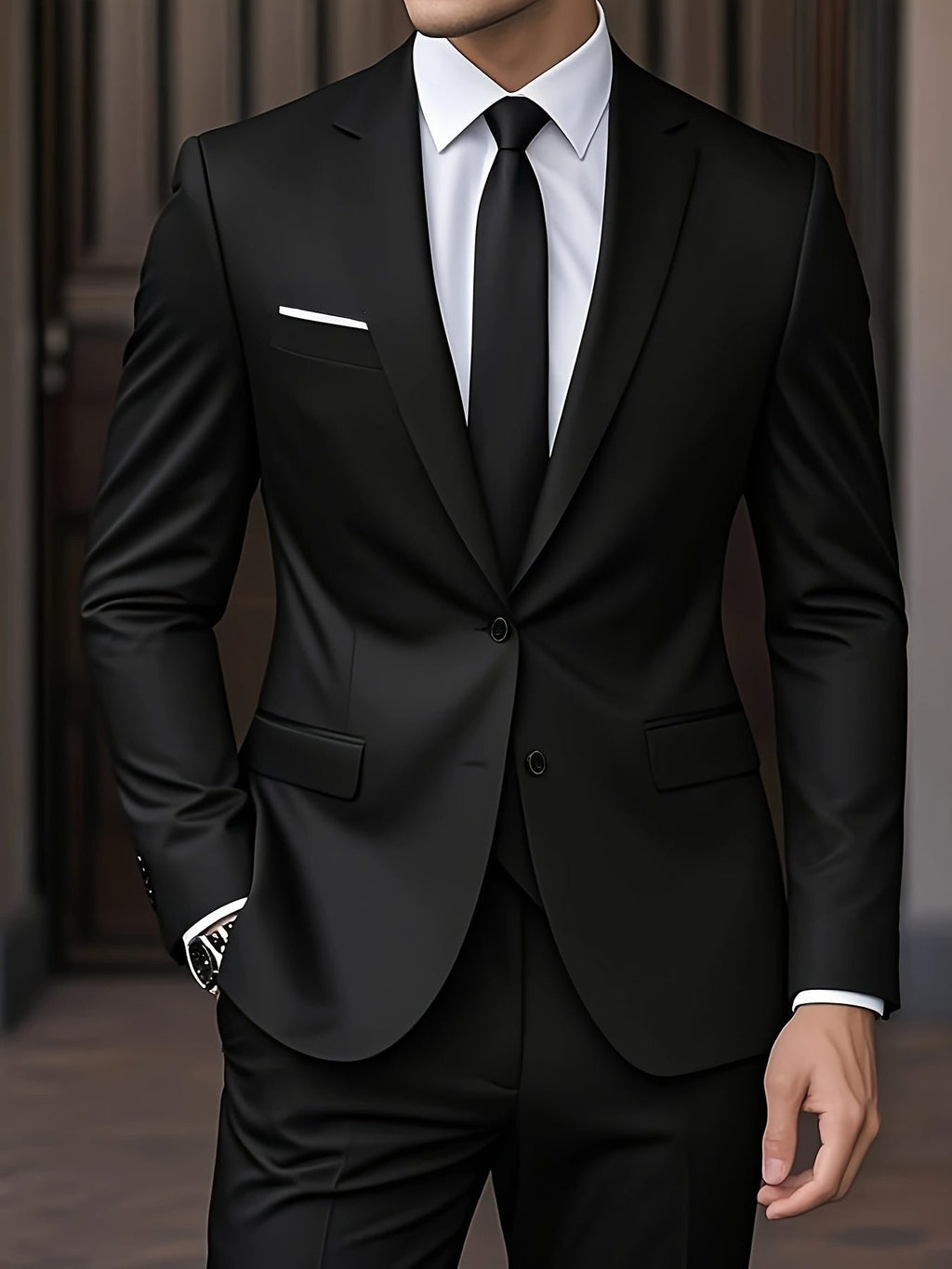 Two-Button Notch Lapel Suit for Men