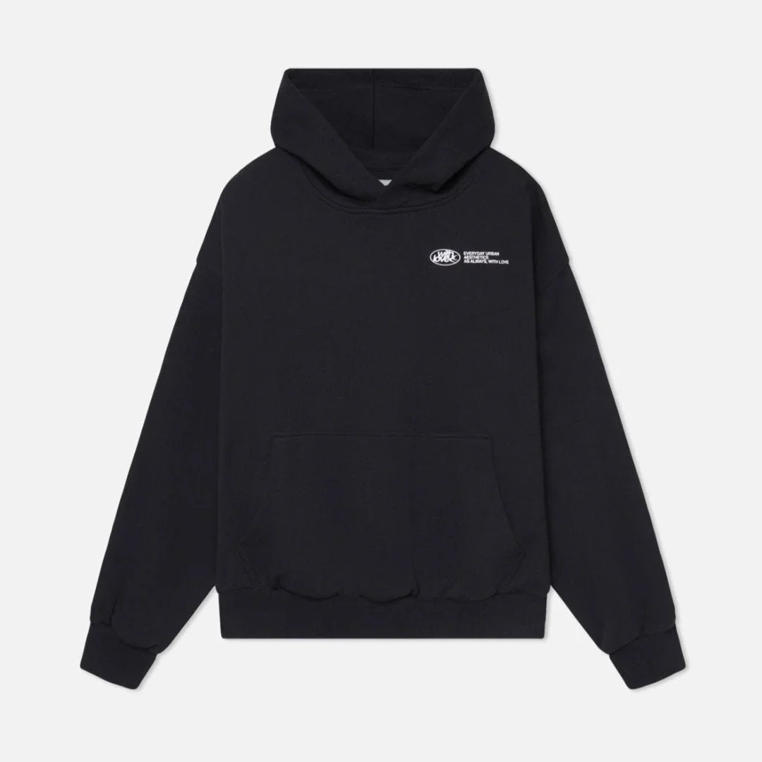 Women's fleece hoodie with text graphic