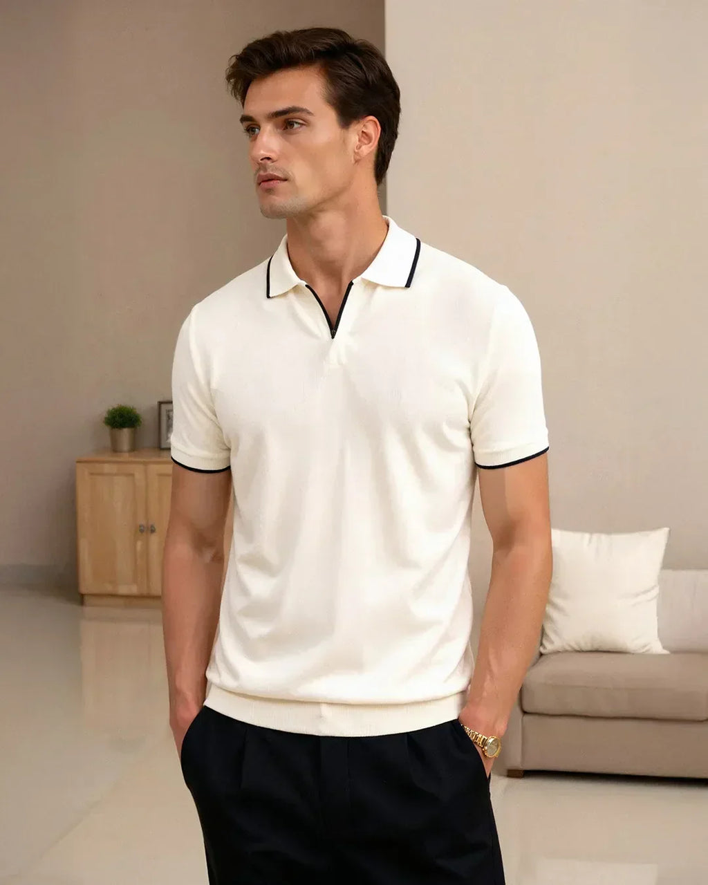 CUSTOM POLO IN PIQUÉ WITH CONTRASTING DETAILS