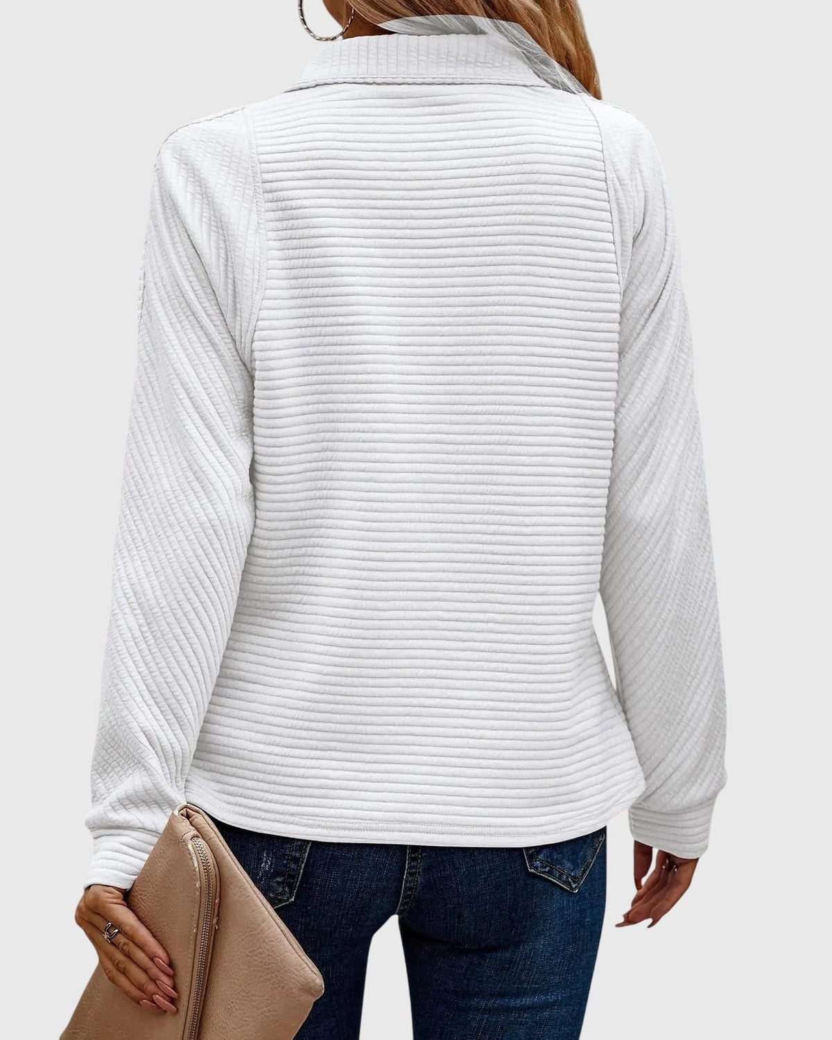 Ursula | Ribbed Knit Half-Zip Pullover for Women