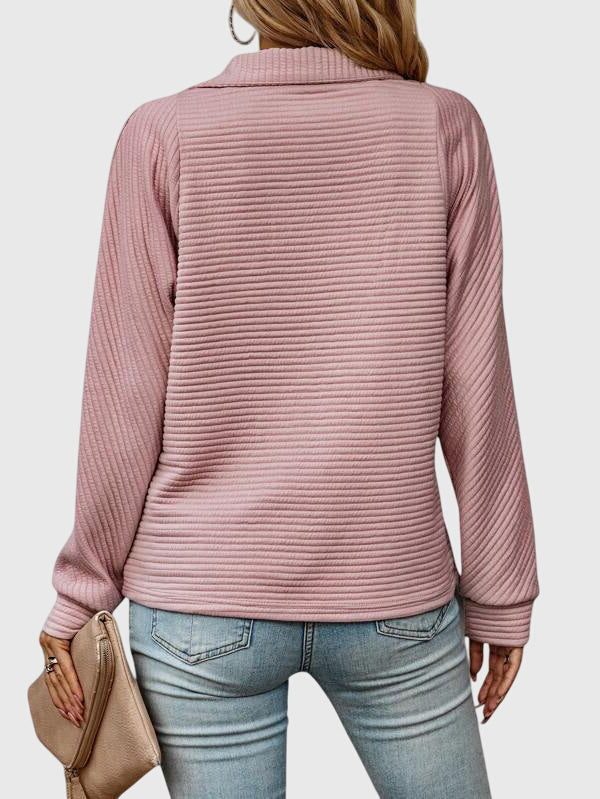 Ursula | Ribbed Knit Half-Zip Pullover for Women