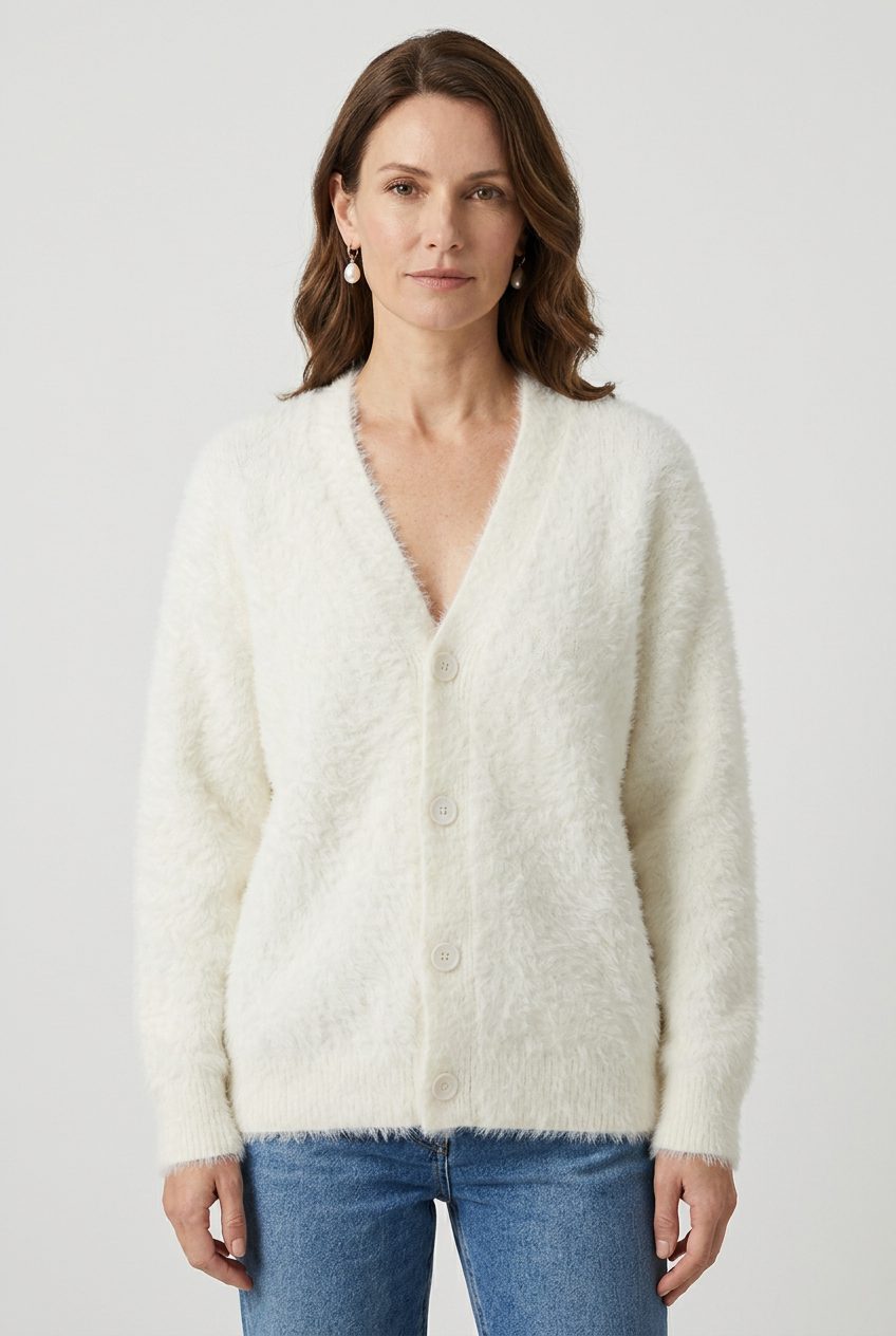 Riva | Button-Down Long Cardigan with V-Neck for Women