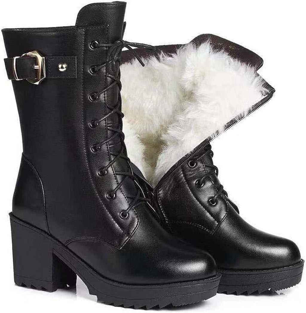 Valentine | Platform Block Heel Lace-Up Ankle Boots for Women