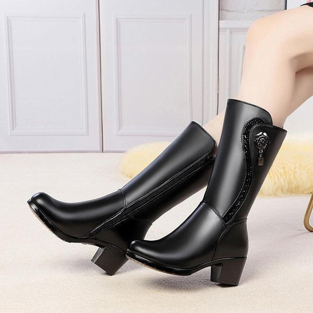 Valentine | Platform Block Heel Lace-Up Ankle Boots for Women