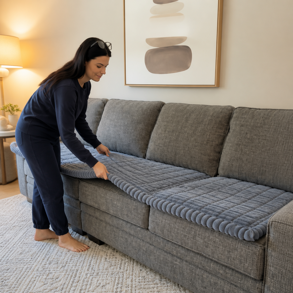 Corduroy Haven – Quilted Corduroy Non-Slip Sofa Cover