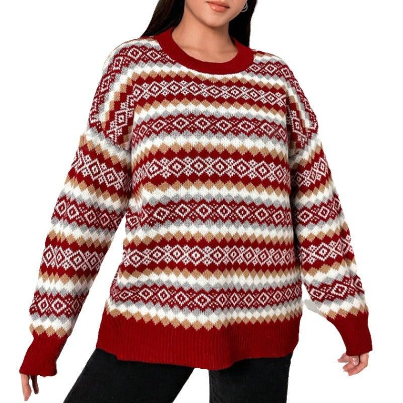 Velvet | Fair Isle Sweater with Crew Neck for Women