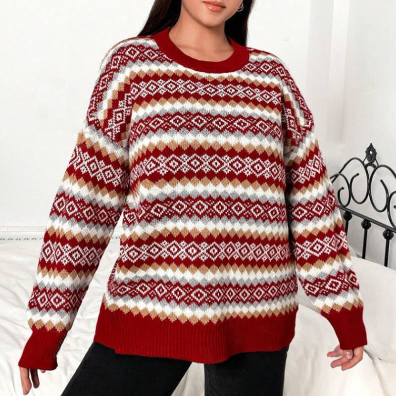 Velvet | Fair Isle Sweater with Crew Neck for Women