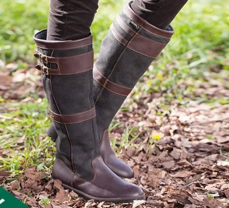 Vera | Leather Waterproof Knee High Boots with Buckle for Women