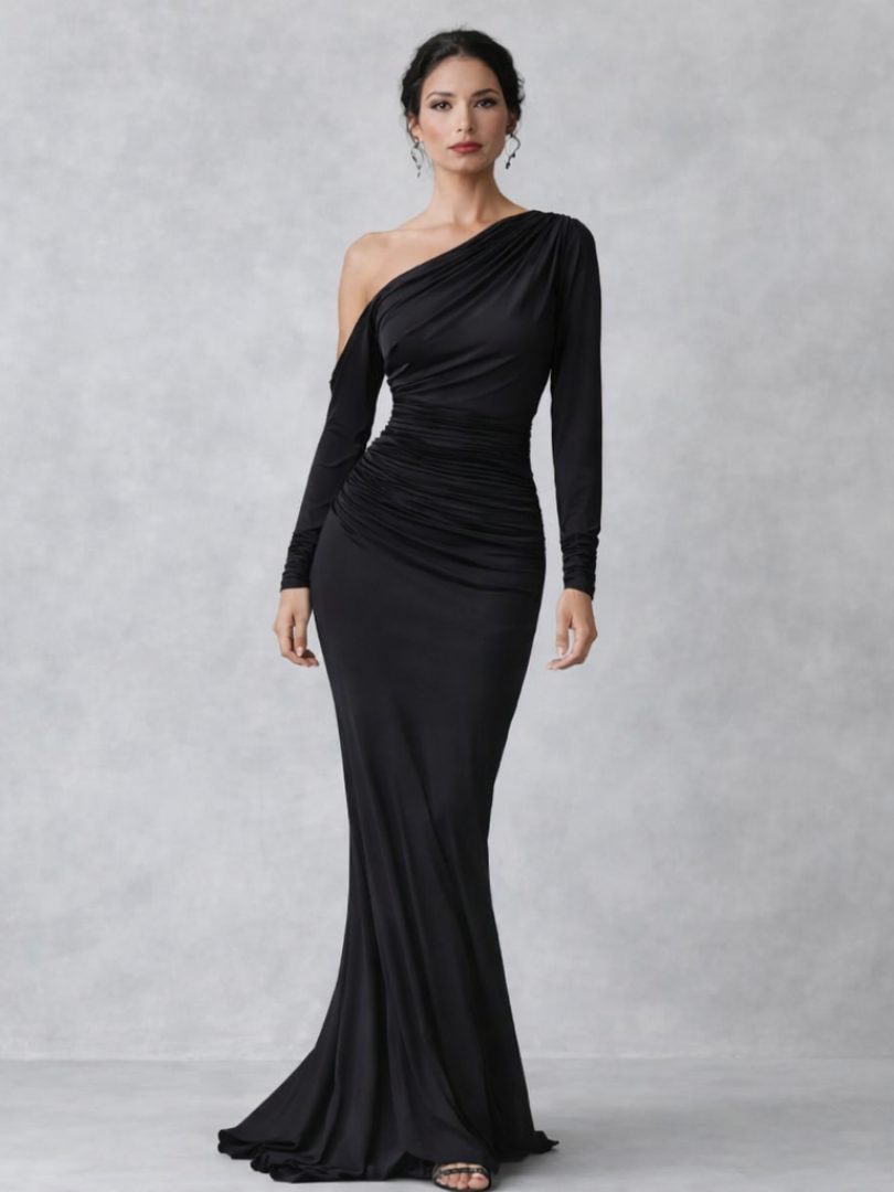 Vienne | One-Shoulder Ruched Maxi Dress for Women