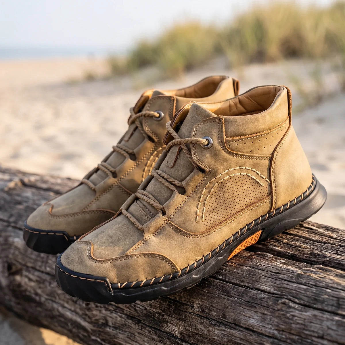 Viktor Hand Stitched Rope Lace Leather Chukka Boots